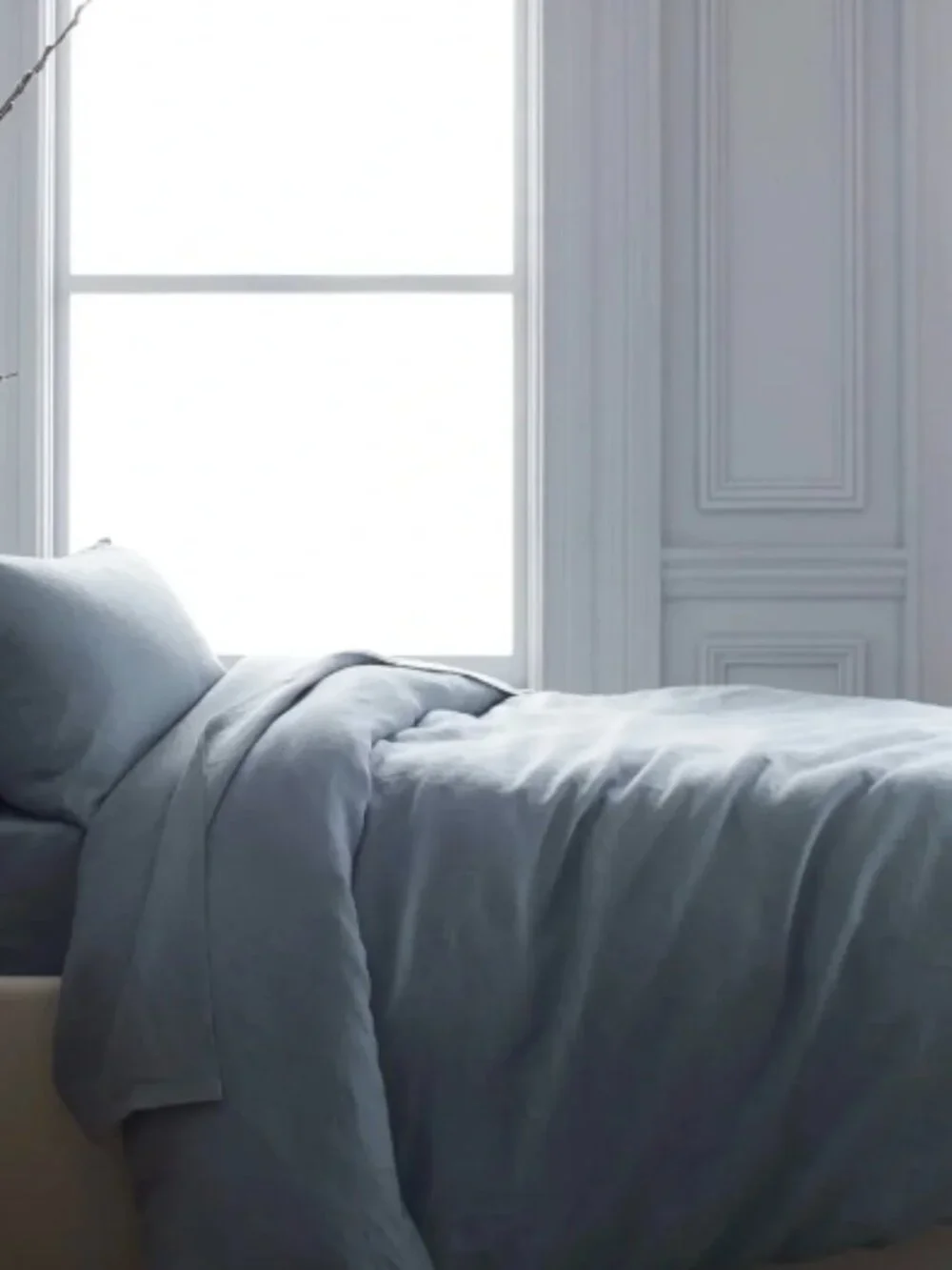 New! Quince European Linen King Duvet Cover in Dusty Blue